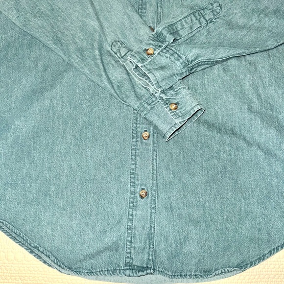 Vintage 80s Kikomo Long Sleeve Denim Shirt, Sz M - Picture 9 of 11